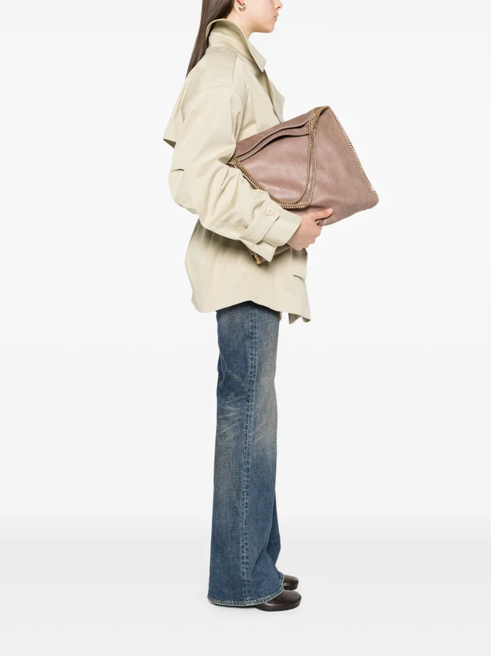 Stella McCartney logo-plaque tote bag - Bruin