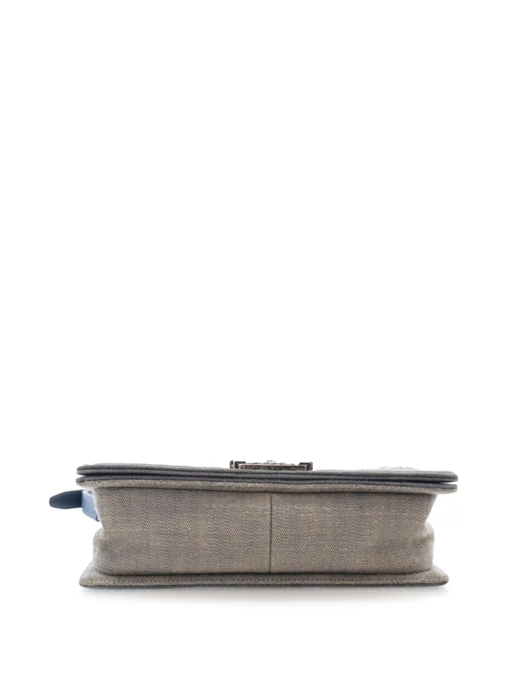 Pre-owned Chanel 2014-2015 Old Medium Chevron Denim Boy Flap Crossbody Bag