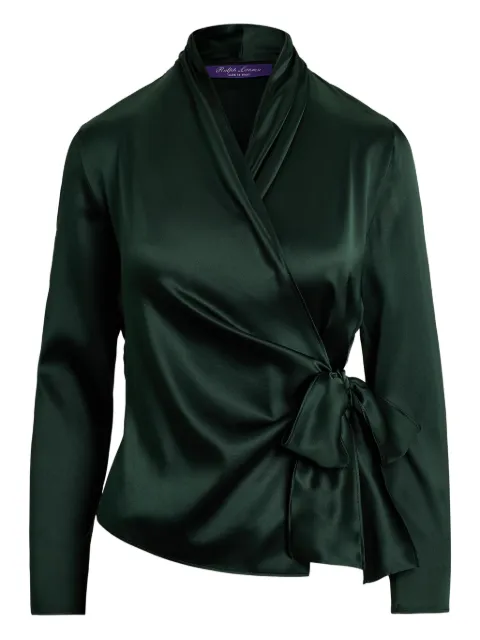 Ralph Lauren Collection blusa cruzada con lazo