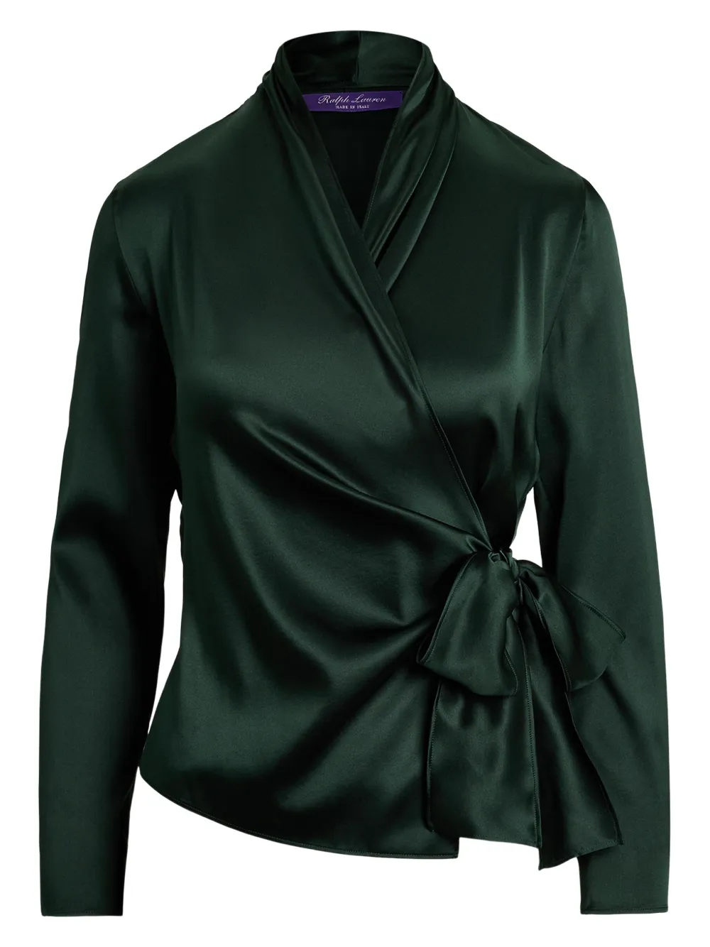 Ralph Lauren Collection Gestrikte wikkelblouse Groen