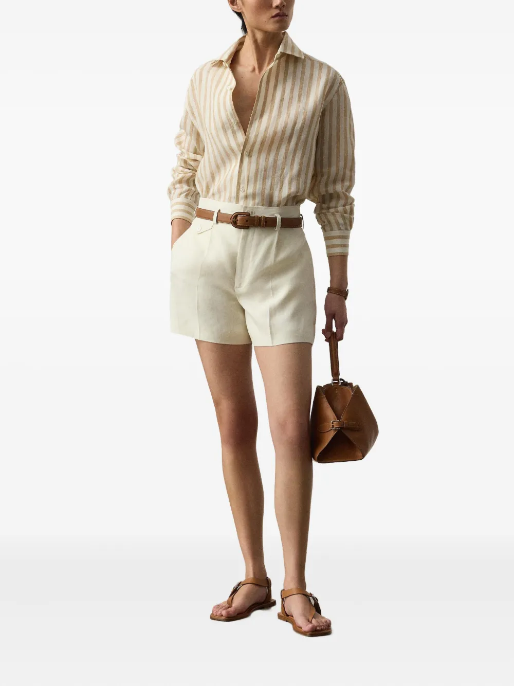 Ralph Lauren Collection Gestreept shirt Beige