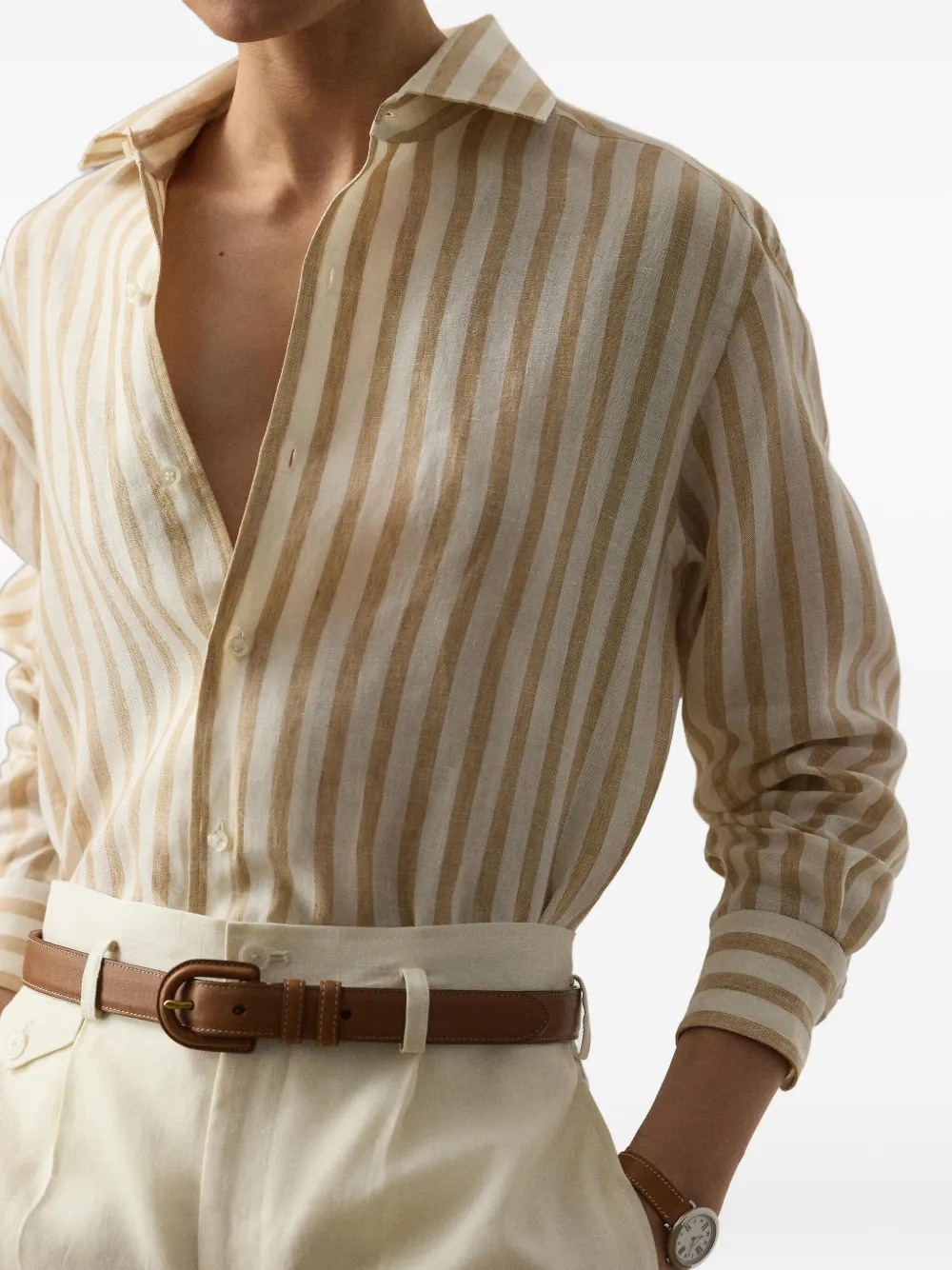 Ralph Lauren Collection Gestreept shirt Beige