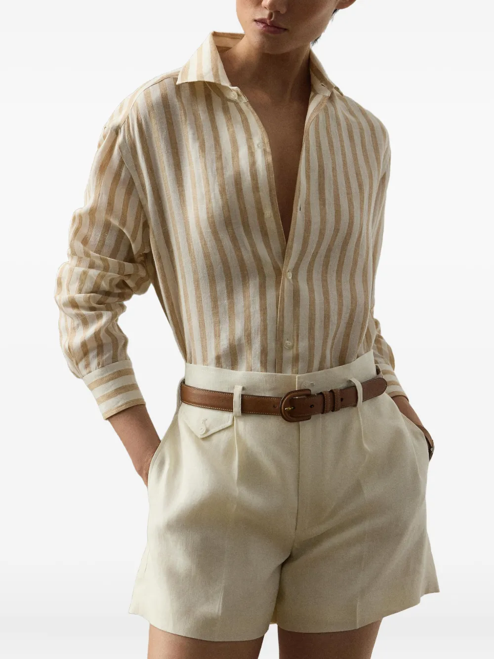 Ralph Lauren Collection Gestreept shirt Beige