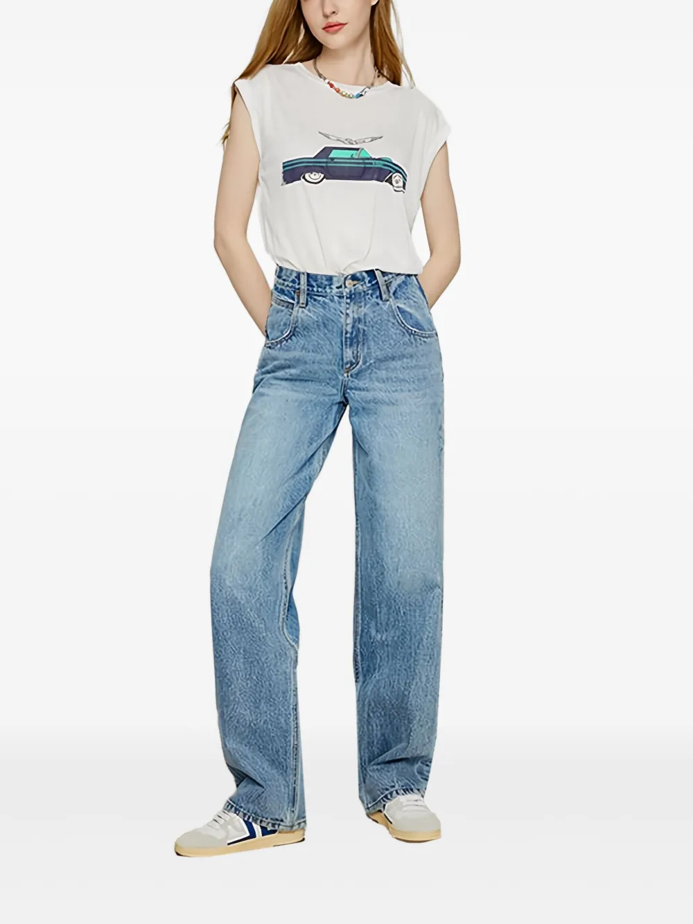 Hey Joanie Jeans met logopatch - Blauw