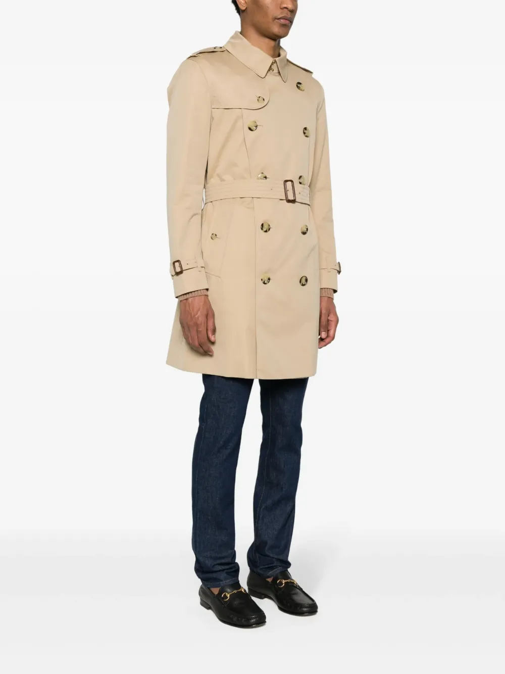 Burberry double-breasted cotton trench coat Beige