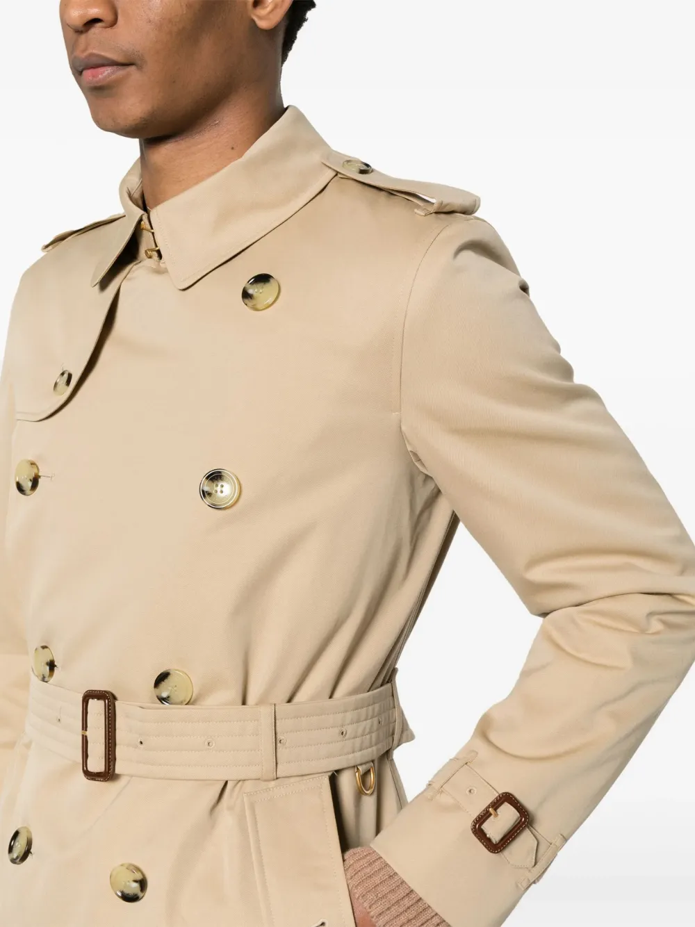 Burberry double-breasted cotton trench coat Beige