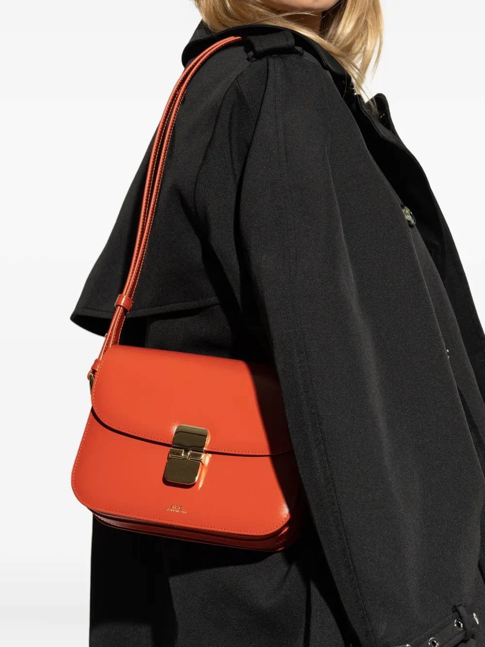A.P.C. leather shoulder bag - Oranje