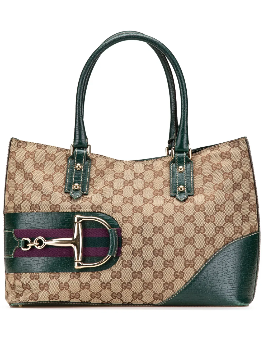 Gucci Pre-Owned 2000-2015 GG Canvas Hasler Web tote bag - グリーン Gucci Pre-Owned 2000-2015 GG Canvas Hasler Web tote bag - グリーン