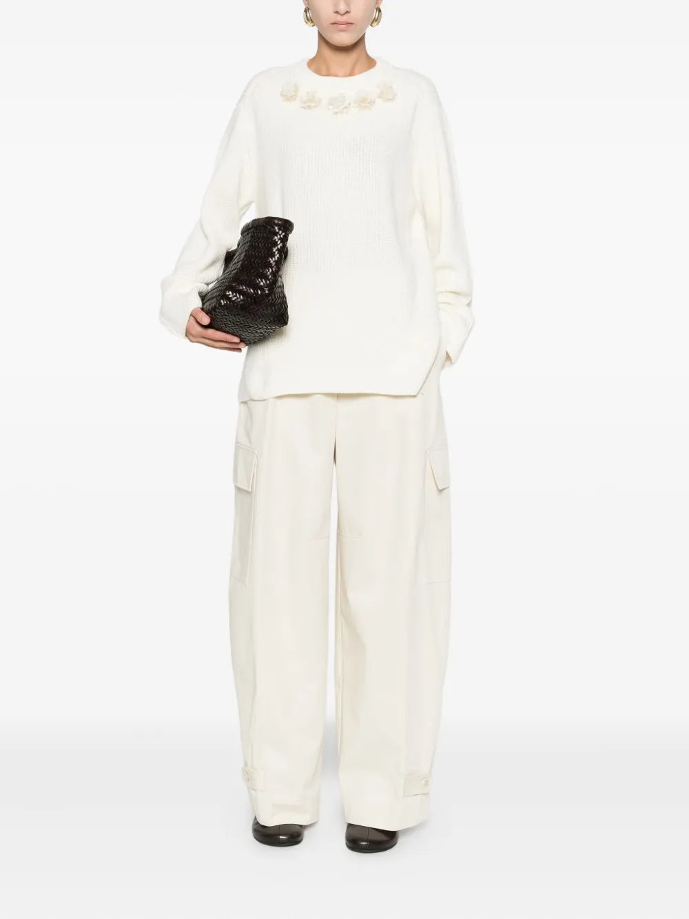 P.a.r.o.s.h Bead-embellished Sweater In Neutral