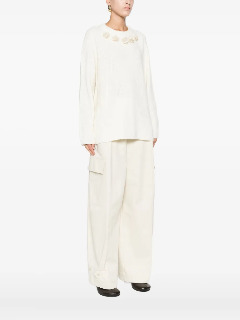 P.a.r.o.s.h Bead-embellished Sweater In Neutral