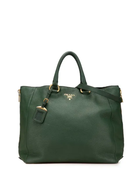 Prada Pre-Owned 2000-2024 Vitello Daino Side Zip Convertible Tote satchel