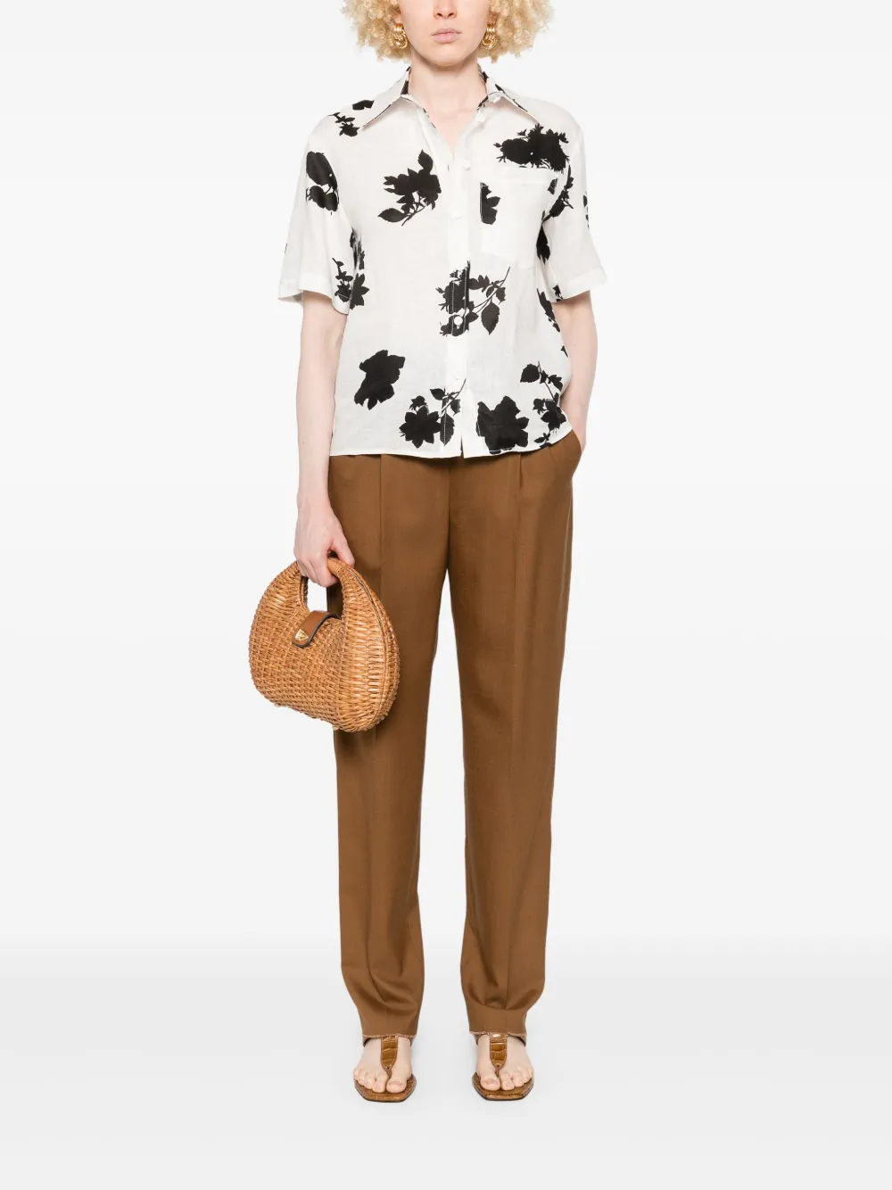Max Mara virgin-wool straight-leg - Bruin