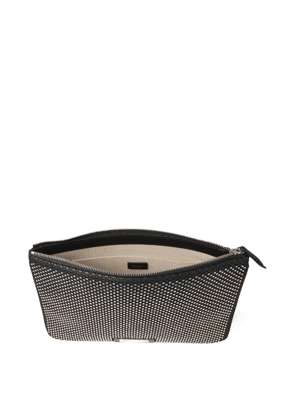 Jimmy Choo Diamond crystal-embellished zip pouch Zwart