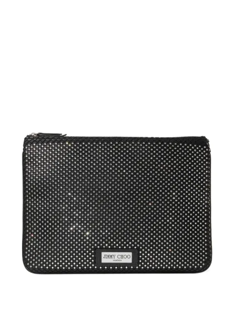 Jimmy Choo Diamond crystal-embellished zip pouch