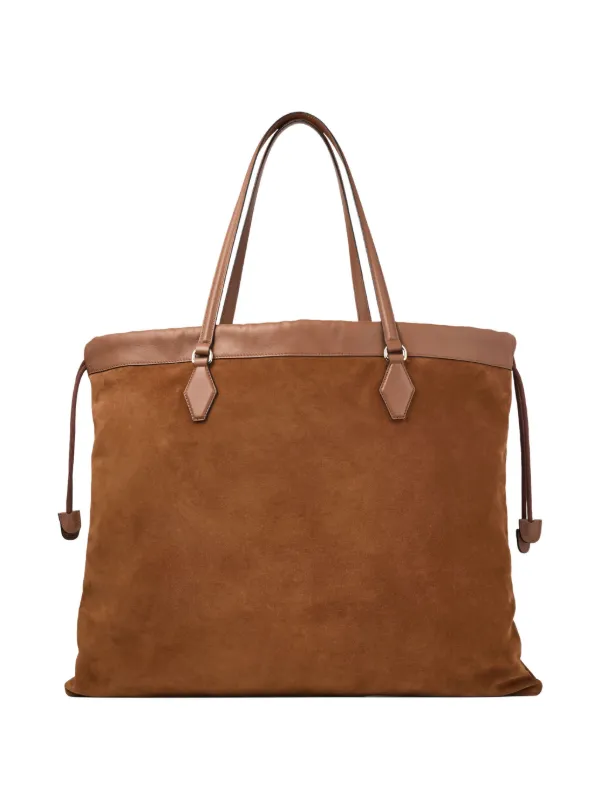 Jimmy Choo Drawstring Suede Tote Bag | Brown | FARFETCH