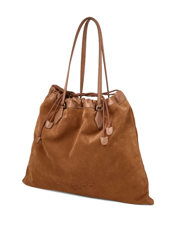Jimmy Choo Drawstring Suede Tote Bag | Brown | FARFETCH