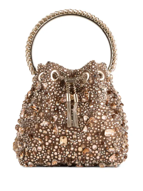 Jimmy Choo Bon Bon crystal-embellished bucket bag
