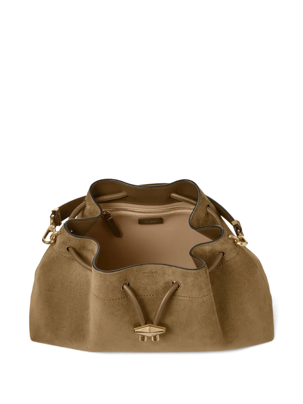 Jimmy Choo Cinch M suede shoulder bag Groen