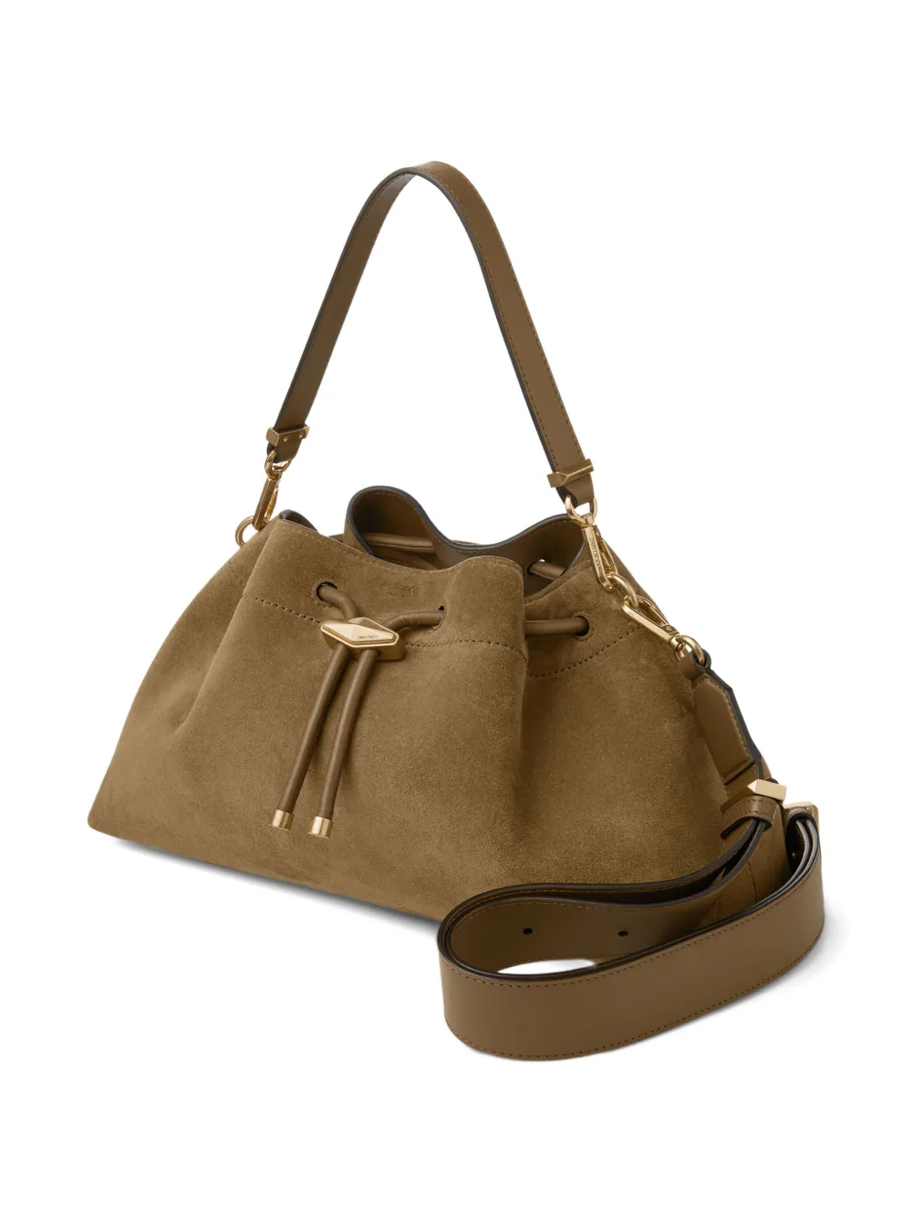 Jimmy Choo Cinch M suede shoulder bag Groen