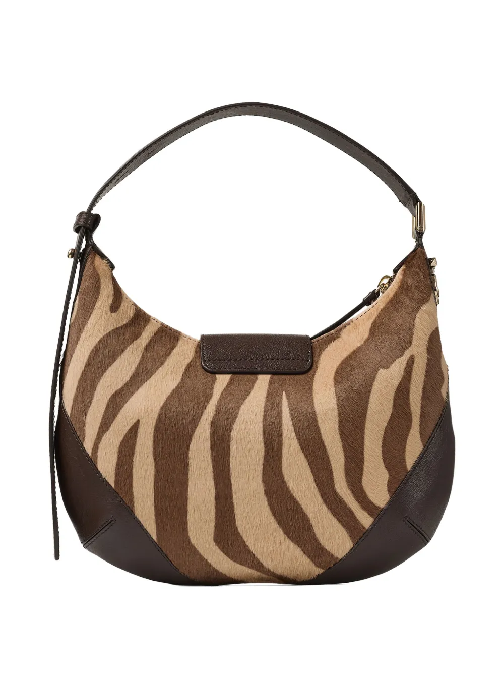 Jimmy Choo Bar leren schoudertas met zebraprint - Beige