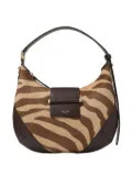 Jimmy Choo Bar zebra-print leather shoulder bag - Neutrals