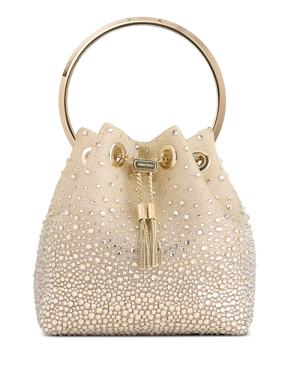 Jimmy Choo Bon bucket-tas verfraaid met kristallen Beige