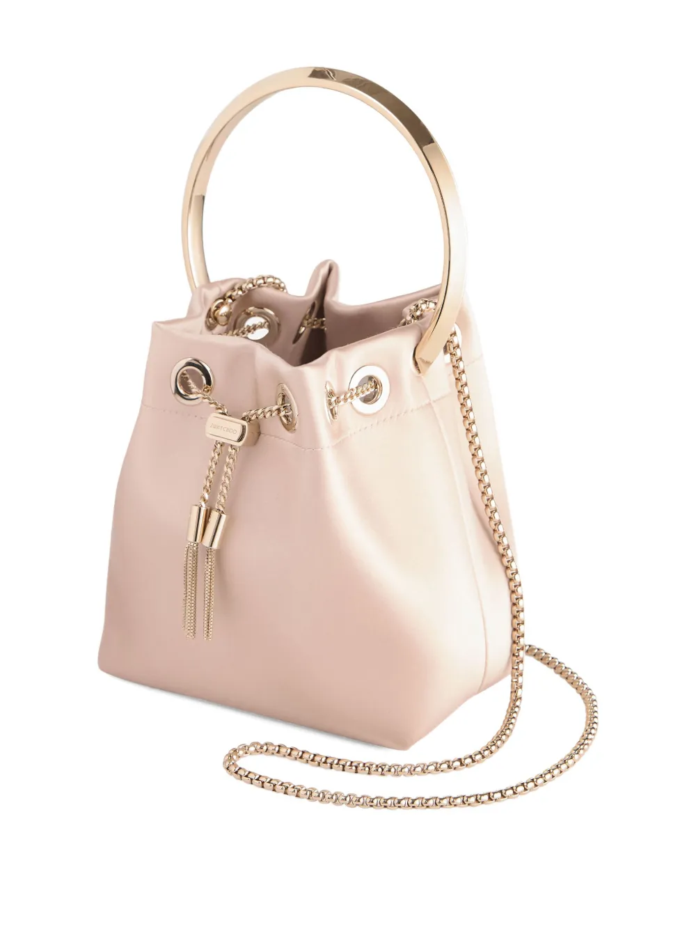Jimmy Choo Bon circular-handle bucket bag Roze