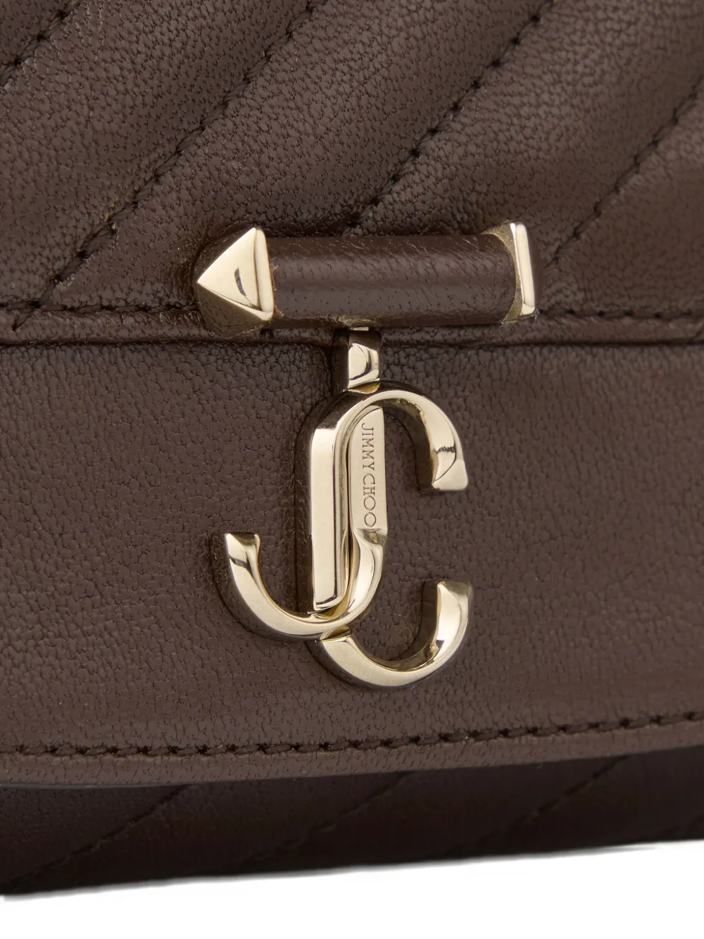Jimmy Choo Curve quilted clutch bag Bruin