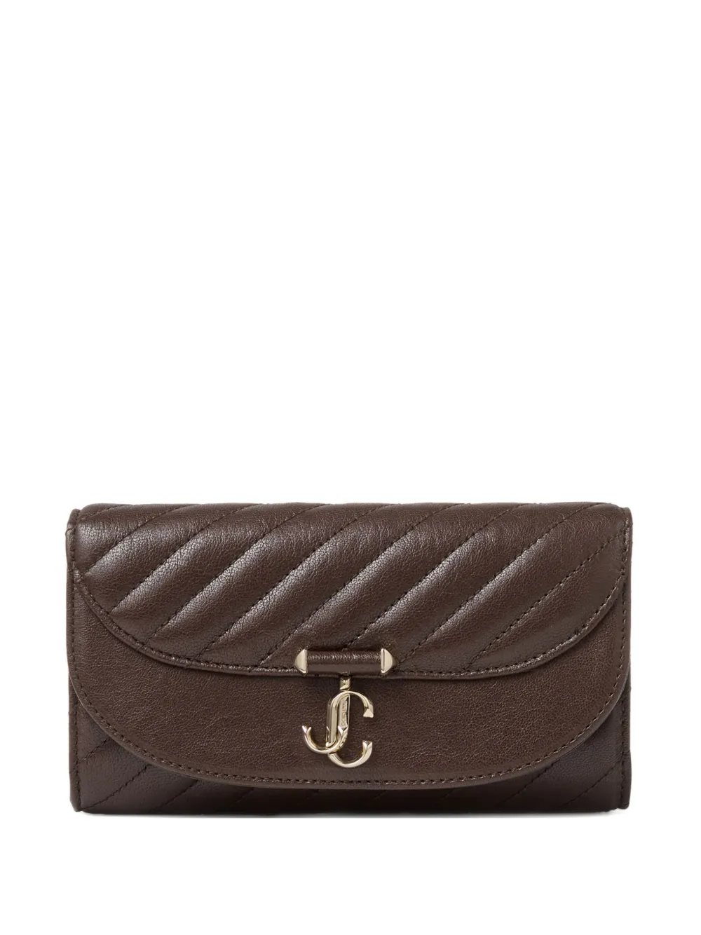 Jimmy Choo Curve quilted clutch bag Bruin