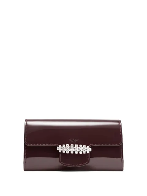 Jimmy Choo Bing crystal-embellished patent-leather clutch bag