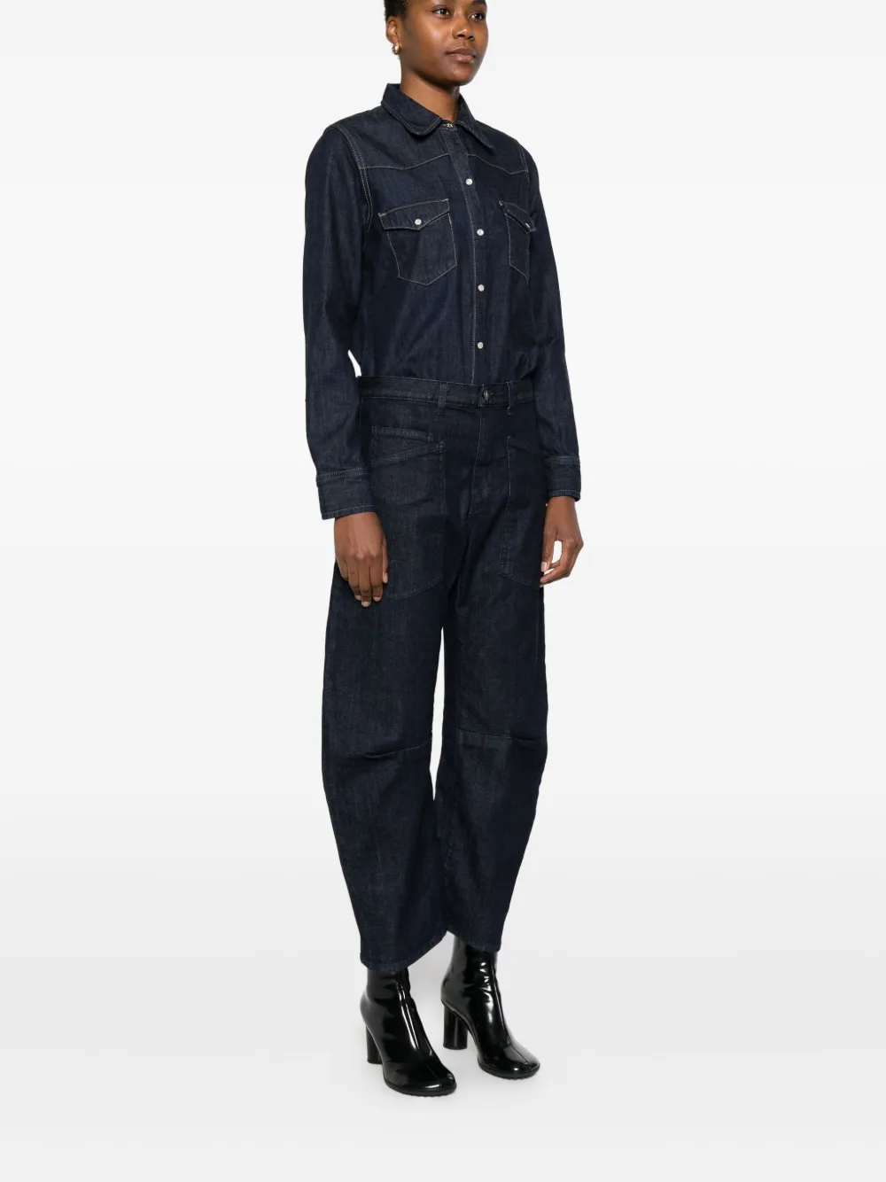 Nili Lotan Shon Double-pocket Jeans In Blue