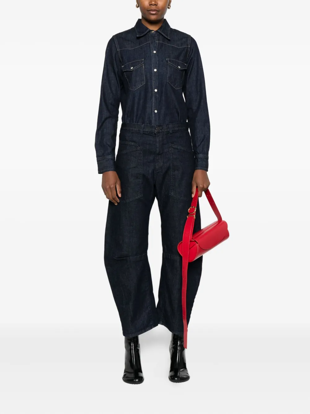 Nili Lotan Shon Double-pocket Jeans In Blue