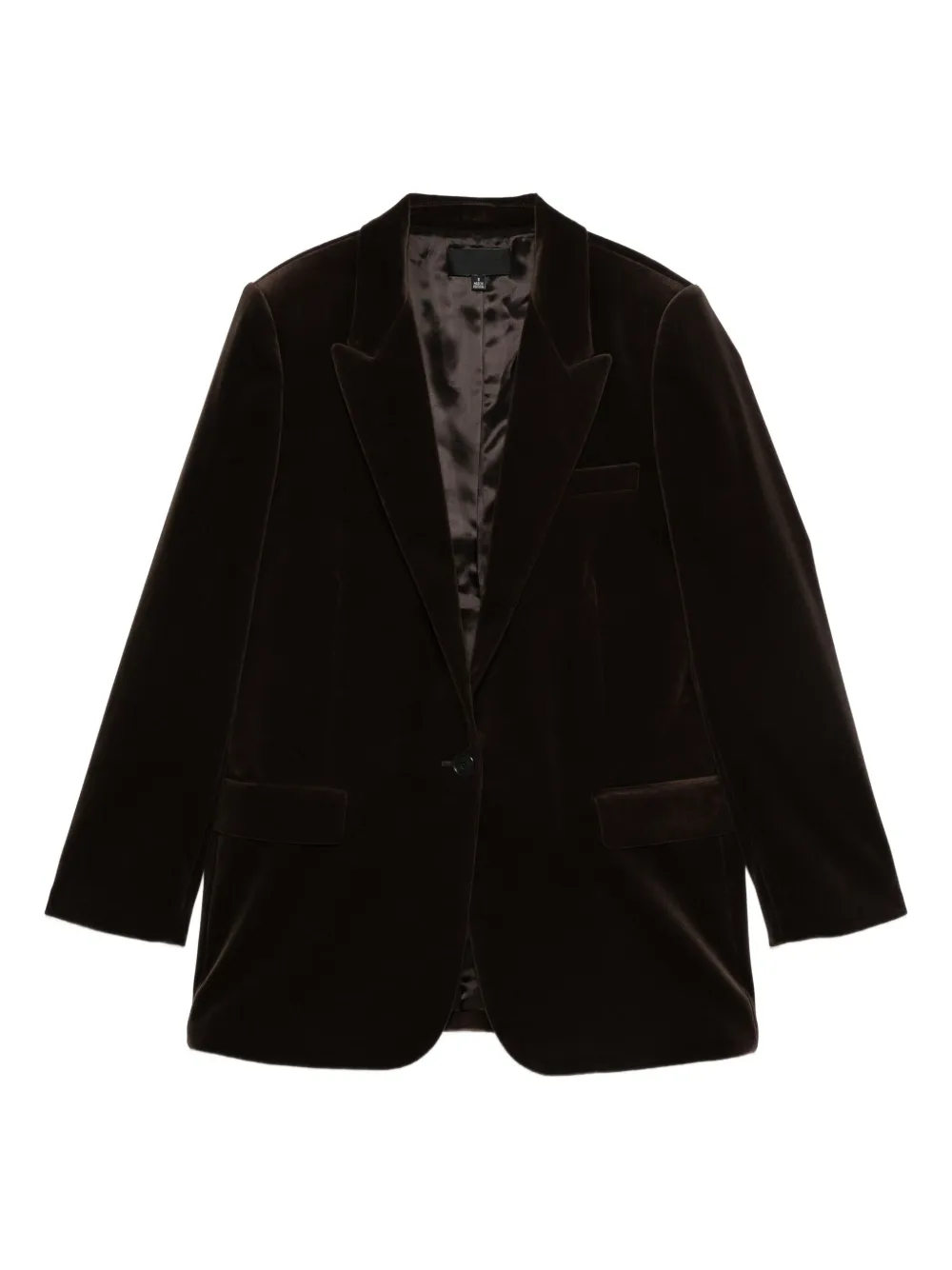 Nili Lotan velvet single-breasted blazer | Brown | Image 1