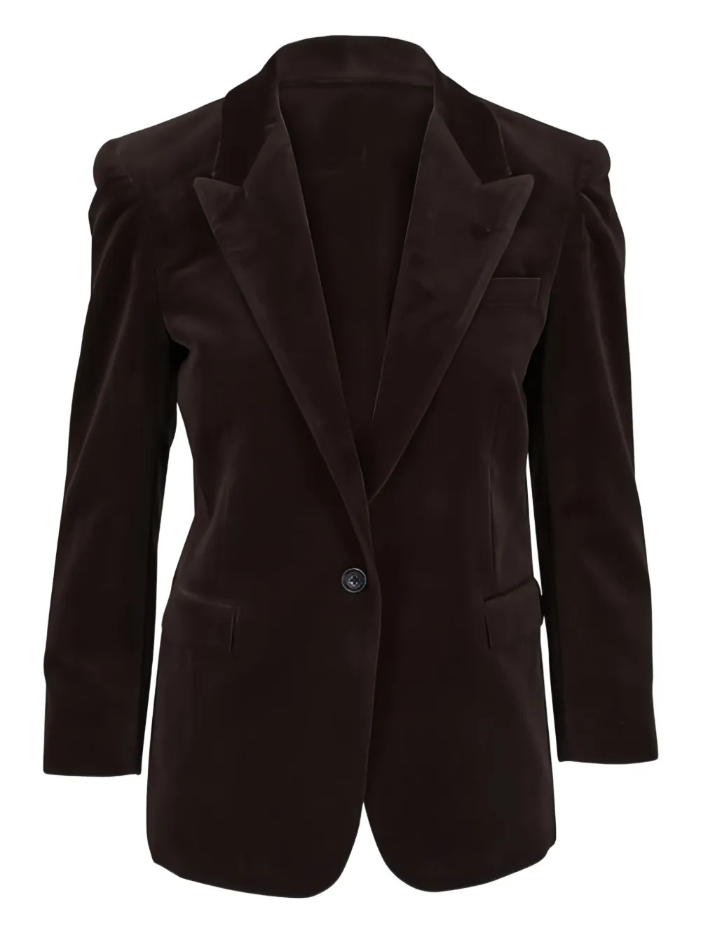 Nili Lotan velvet single-breasted blazer - Braun
