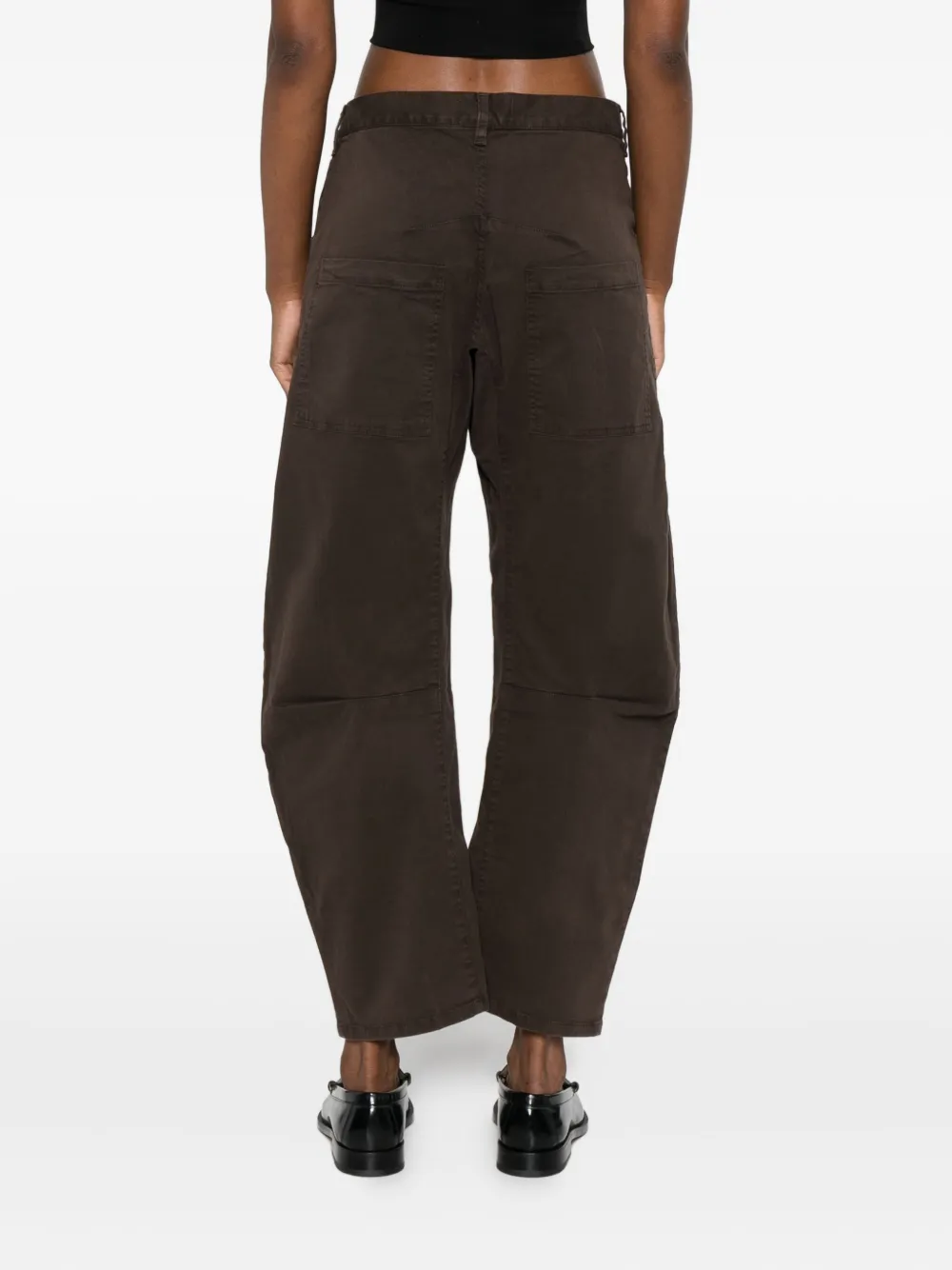 Nili Lotan Shon Barrel-leg Trousers In Brown