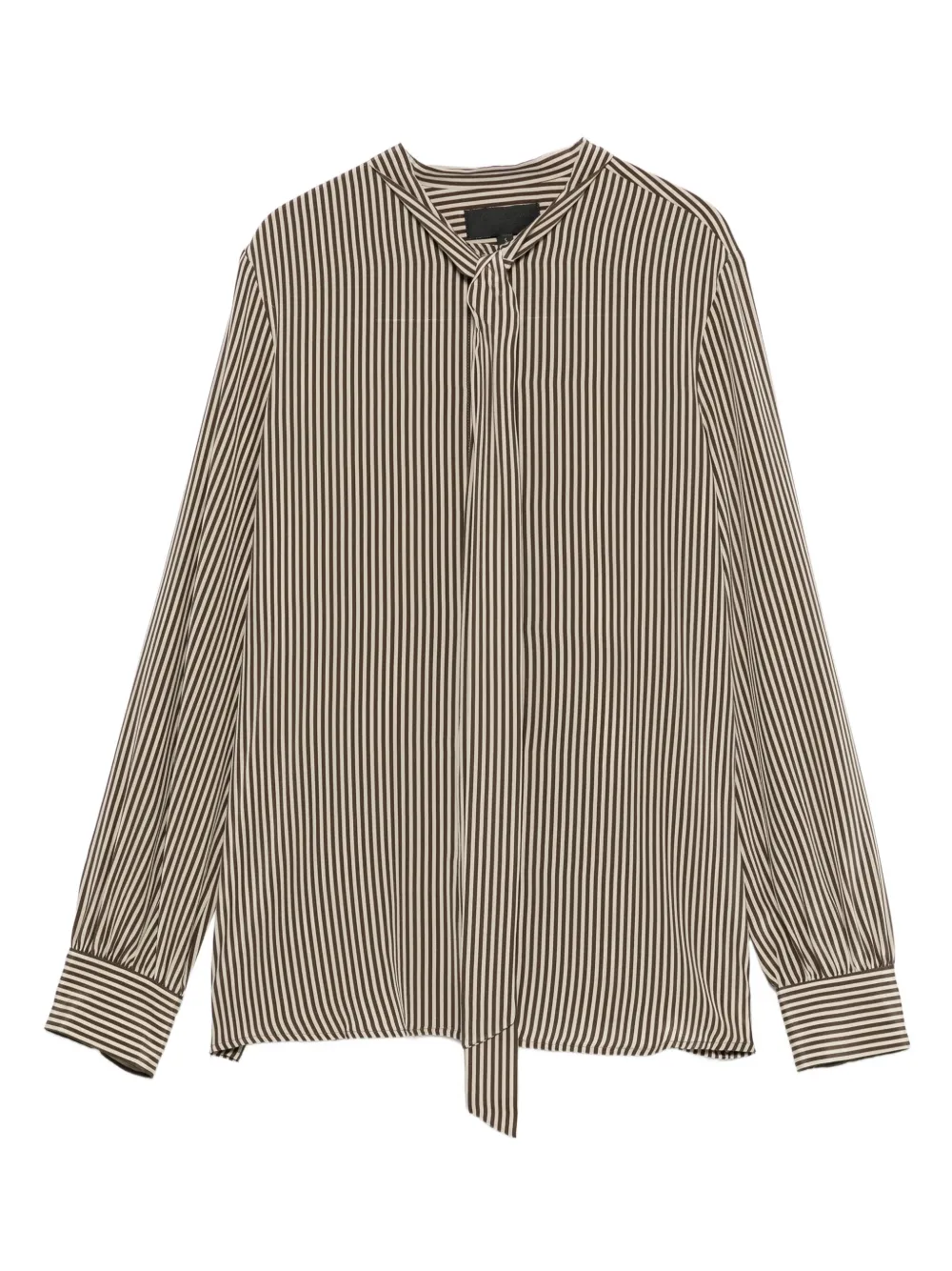 Nili Lotan Irina striped tie-fastening blouse - Marrone