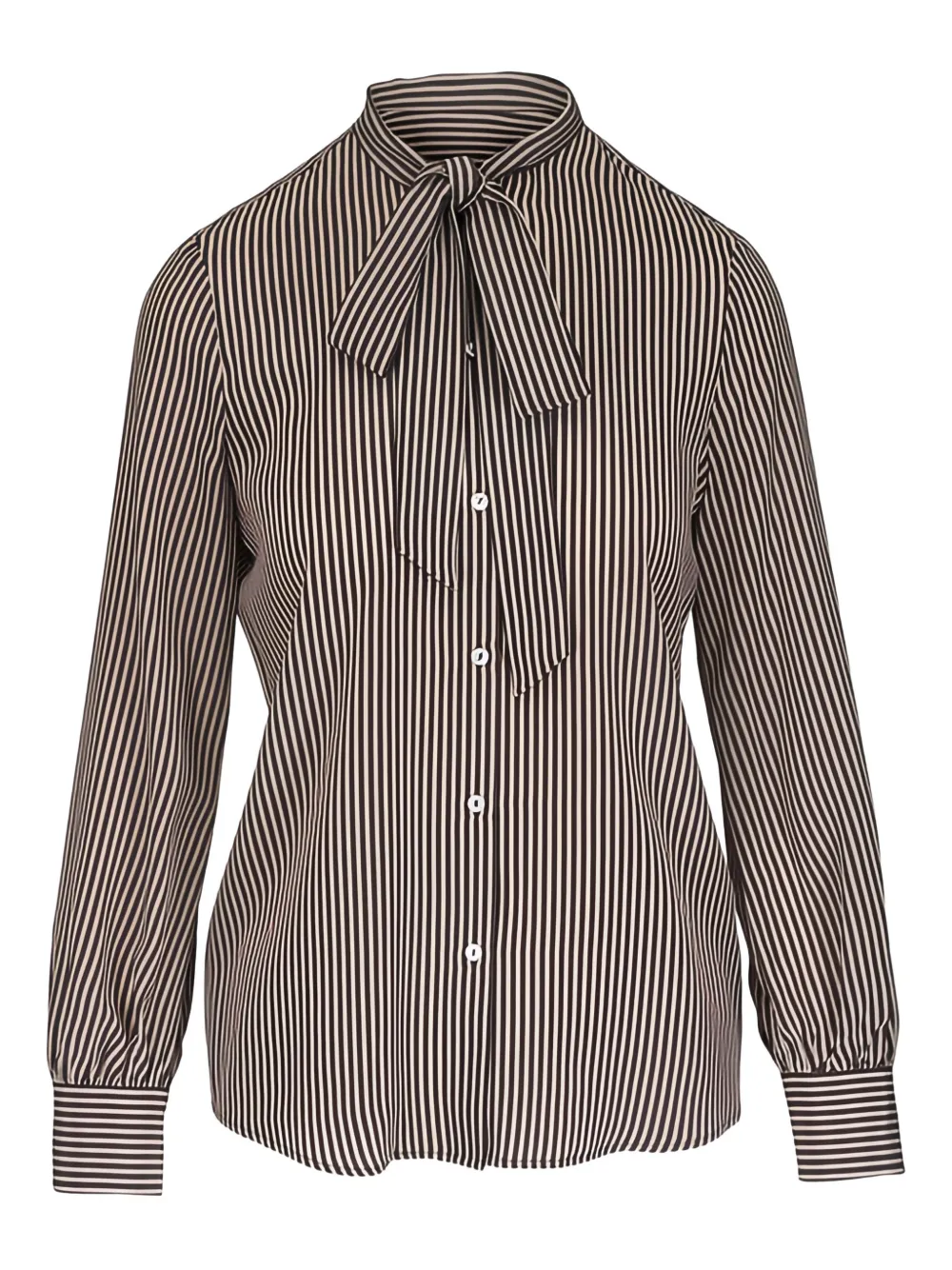 Nili Lotan Irina striped tie-fastening blouse - Marrone