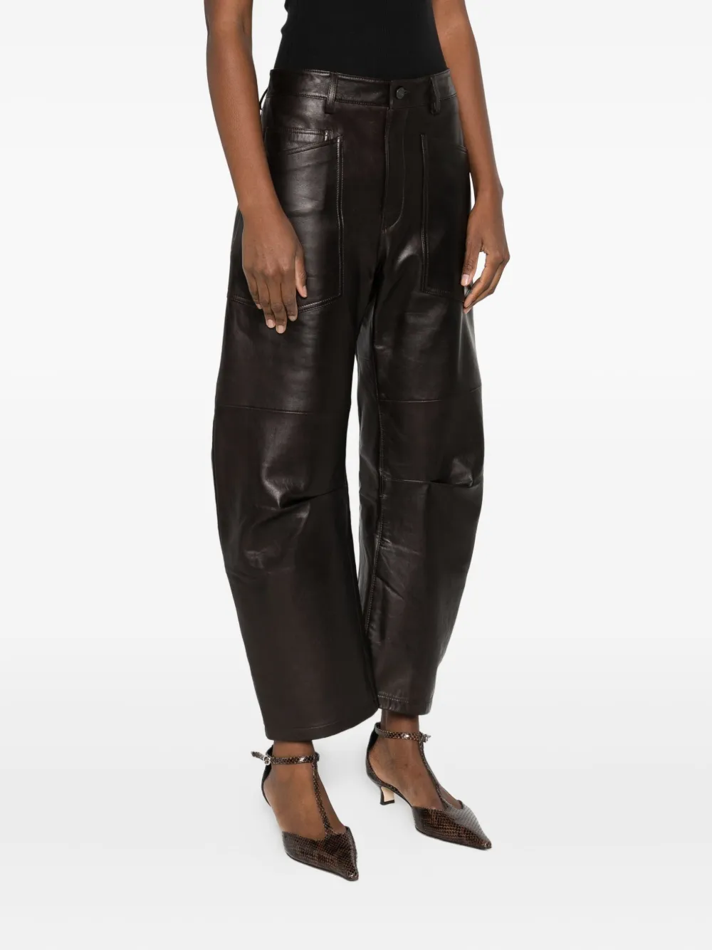 Nili Lotan Shon Palazzo Trousers In Brown
