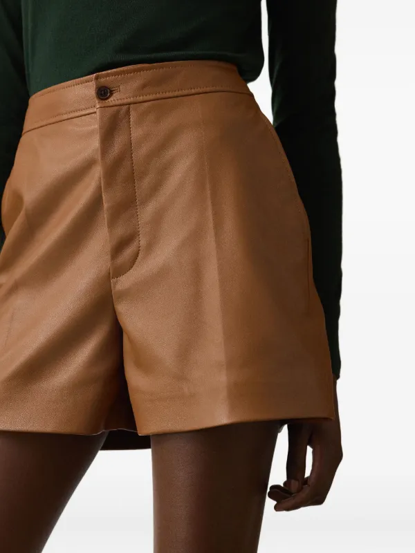 Ralph Lauren Collection テーラード レザーショートパンツ | ブラウン