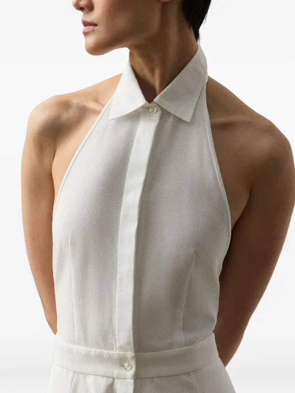 dress halter tops Women's Ivory Knit Top | Avara Do Not Bleach Penelope White Halter i Dress