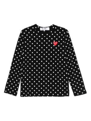 Comme Des Garçons Play ポルカドット ロングTシャツ | ブルー