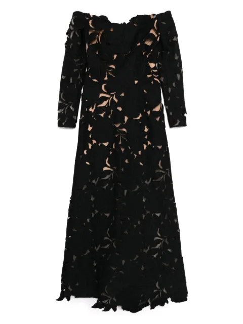 Costarellos Kasia floral-cut lace gown