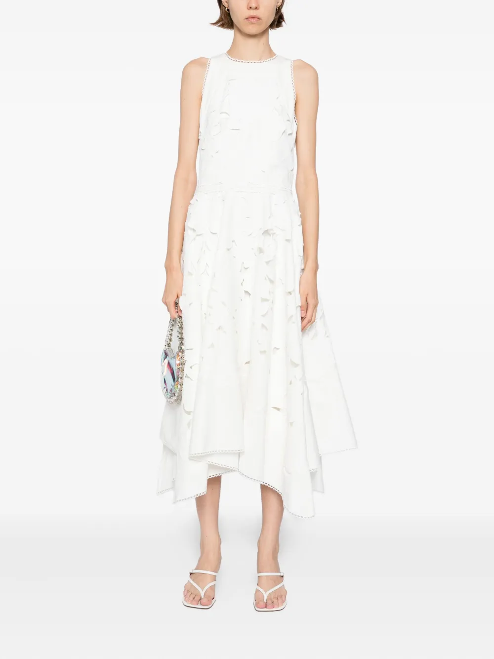 Costarellos Arianne midi-jurk Wit