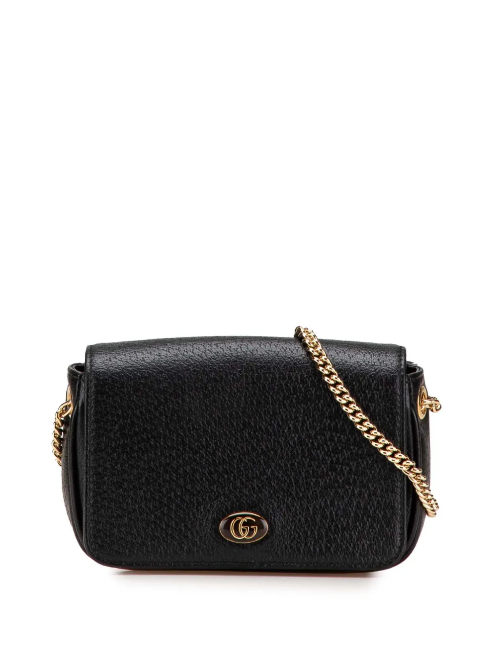 Gucci Pre-Owned 2016-2024 Mini Leather Double G crossbody bag - ブラック Gucci Pre-Owned 2016-2024 Mini Leather Double G crossbody bag - ブラック
