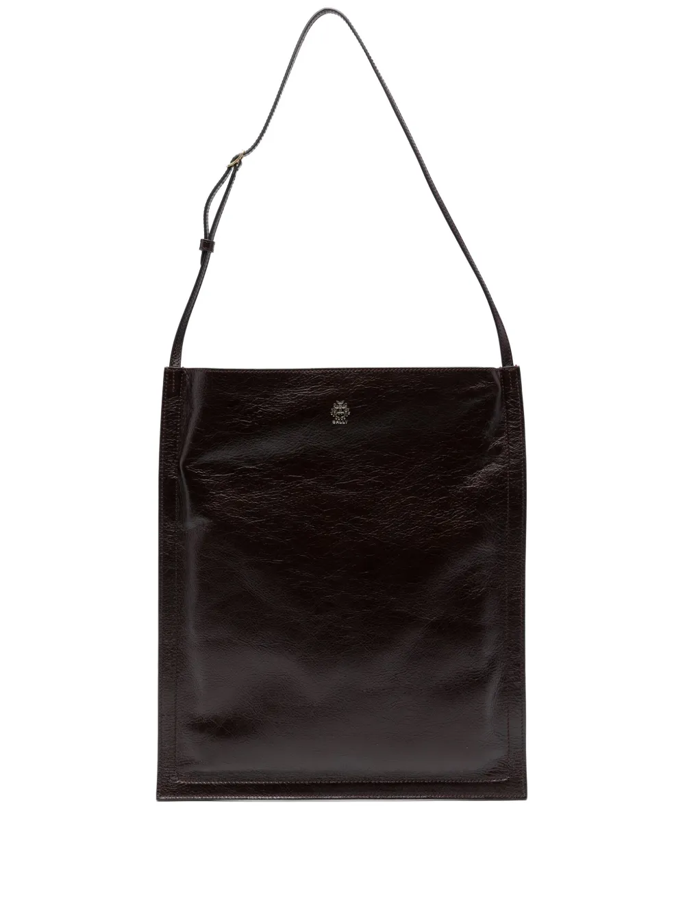 Bally Leren schoudertas Bruin