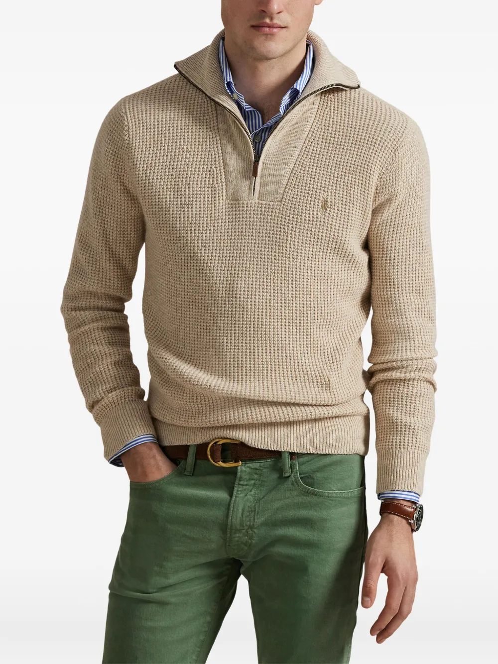 Polo Ralph Lauren Trui met wafelpatroon Beige