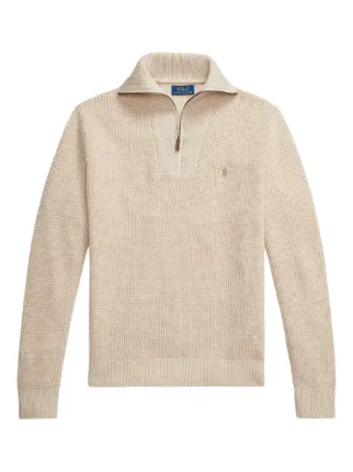 Polo Ralph Lauren ウールニット Polo Ralph Lauren waffle-knit Sweater | Neutrals | FARFETCH JO