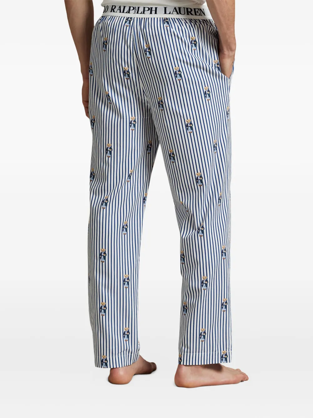 Polo Ralph Lauren Gestreepte pyjamabroek met beerprint Blauw