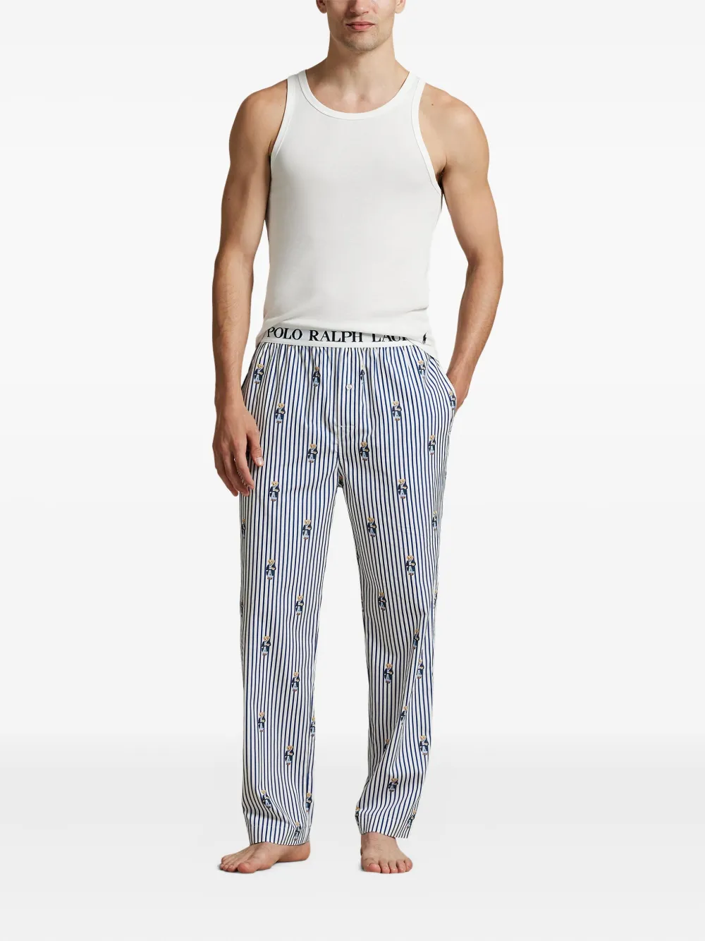 Polo Ralph Lauren striped bear-print pajama bottoms | Image 2