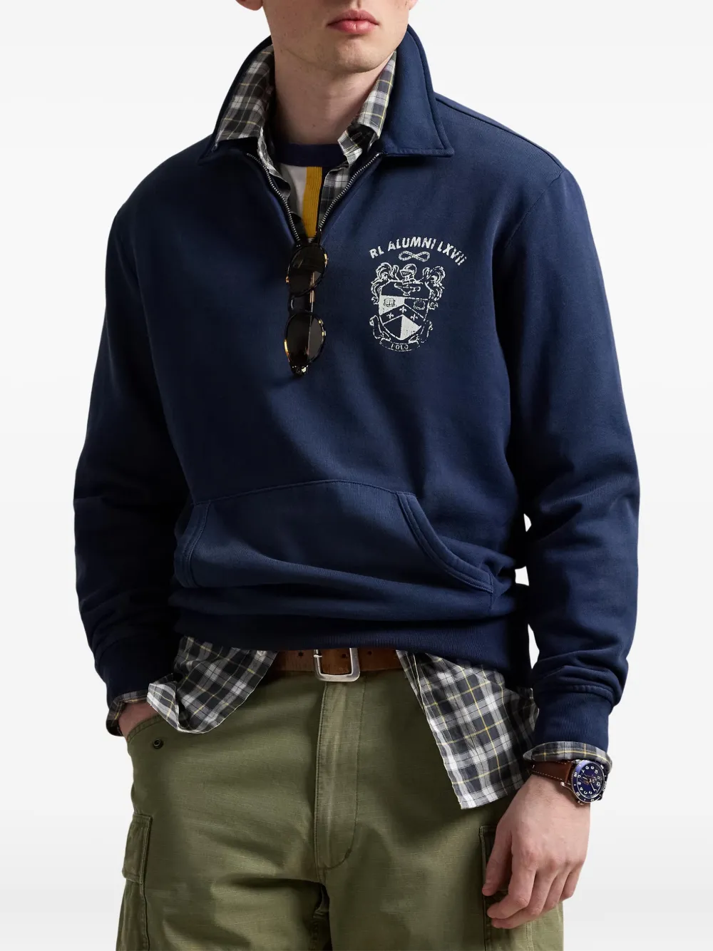 Polo Ralph Lauren Fleece sweater met grafische print Blauw